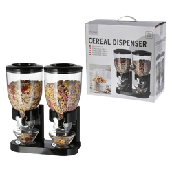 Double cereal dispenser, black