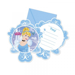 Cinderella's Fairytale - 6 invitation cards with envelope