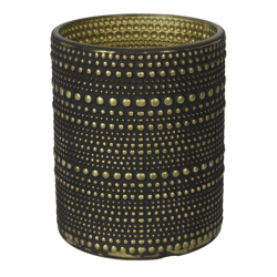 Countryfield tea light holder Nelle L black/gold 12.5 cm