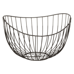 Wave decorative basket, black, small, approx. 26x24cm