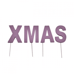 Decoration Christmas letter cutters XMAS purple 5 cm