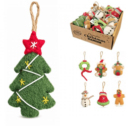 Home Accents Weihnachtsanhänger aus Filz 11 cm 7 Stück sortiert