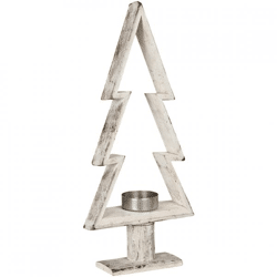 J-Line Teelichthalter Weihnachtsbaum Holz 63 cm