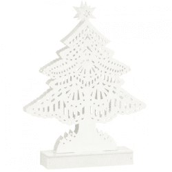 J-Line Weihnachtsbaum LED auf Batterie weiß 32,5 cm