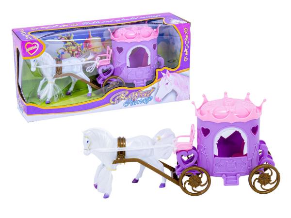 Kutsche mit Pferd - 32 x 15 cm