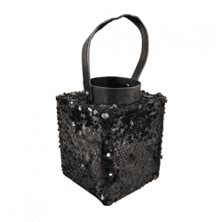 Windlicht Lofty Glam Square schwarz 20 cm