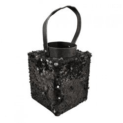 Windlicht Lofty Glam Square schwarz 22 cm