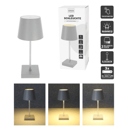 LED Tischleuchte, Batterie, hellgrau, S, ca. 26cmH