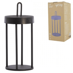 Light & Living Tischleuchte Isalo LED wiederaufladbar schwarz 28 cm