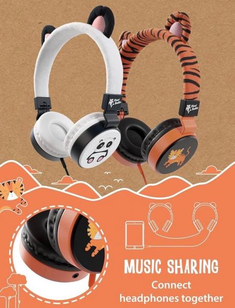 Planet Buddies Tiger Furry Wired Headphones V2