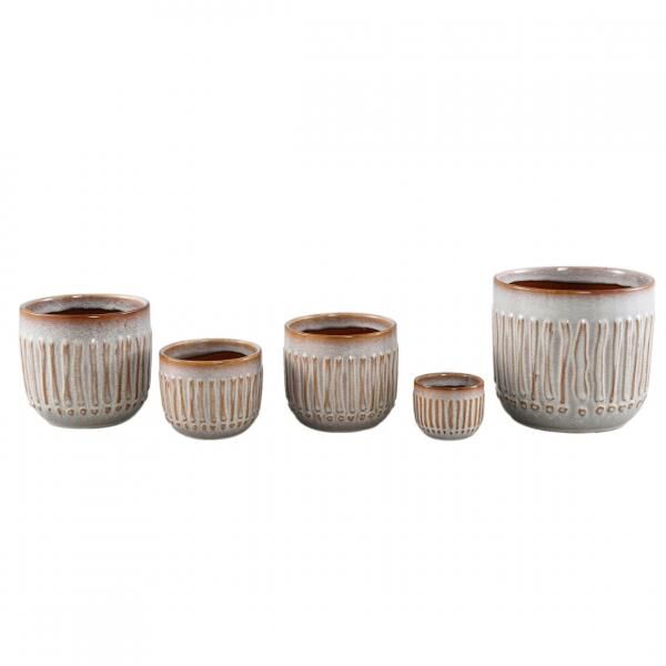 PTMD Blumentopf Ruuby S grau/braun 11 cm