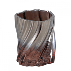 PTMD tea light holder Paisley brown/silver 10 cm