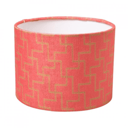 (R) Lampenschirm Jacquard rosa Zylinder 21 x 15,5 cm