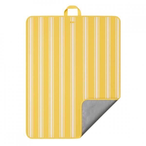 (R) Palettenkasten Picknickdecke Vlies gelb/weiß 140 x 180 cm