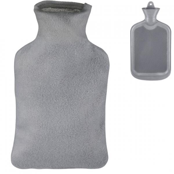 Relaxdays Heißwasserkanne mit Hülle grau 1,5 L