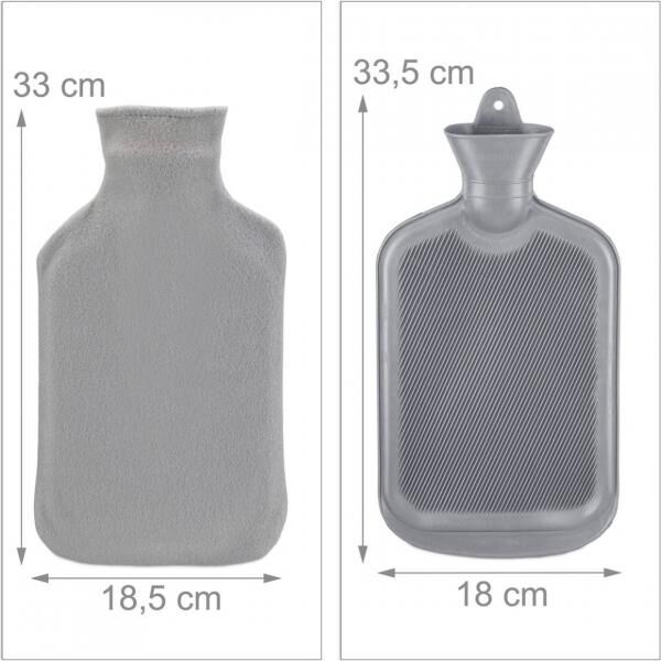 Relaxdays Heißwasserkanne mit Hülle grau 1,5 L