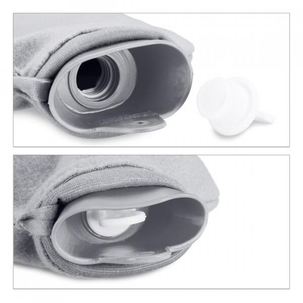 Relaxdays Heißwasserkanne mit Hülle grau 2 L