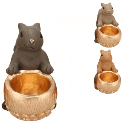 Schale Jingle Eichhörnchen sitzend braun 17 cm 3fach sortiert