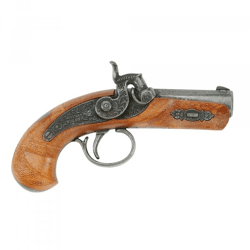 Schrödel J.G. toy pistol Philadelphia 13 cm, single shot, silver / brown