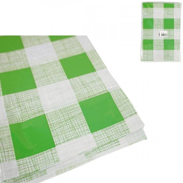 Tischtuch Kunststoff grün/weiß 130 x 175 cm