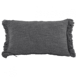 Tiseco Kissen Baumwolle Slub Solid grau 30 x 50 cm