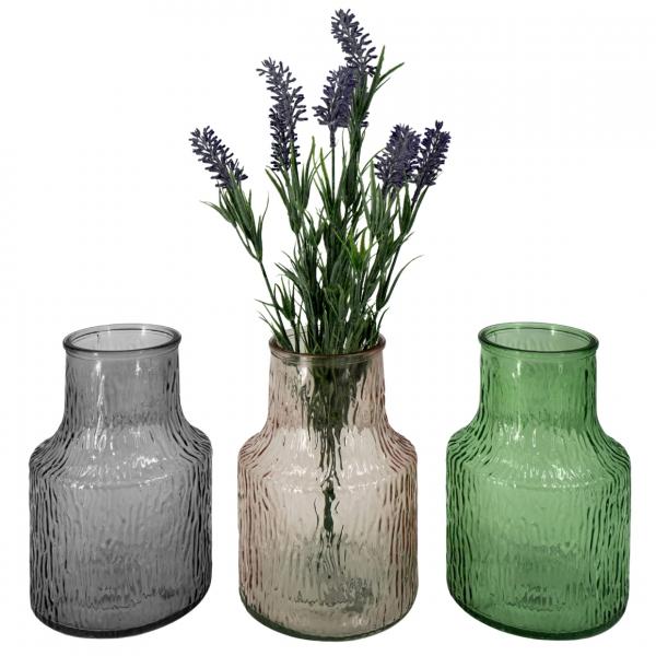 Vase Glas 20 cm 3 Stück sortiert