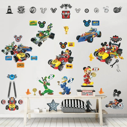 Wall sticker / wall poster - Mickey and the speedsters