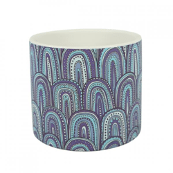 Flower pot Blue ceramic 12 cm