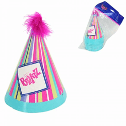Bratz party hats with elastic band 16 cm 8 pieces