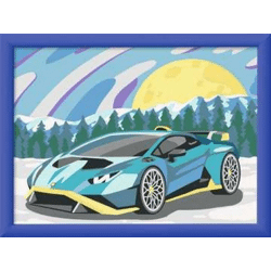 CreaArt - Blue Lamborghini - Painting by numbers
