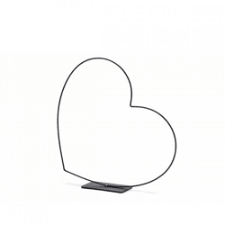 Dekoration Herz Rahmen liegend schwarz 24 cm