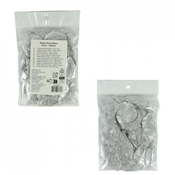 Deko Winterrosenblätter 5,5 cm 75 Stück 3fach sortiert
