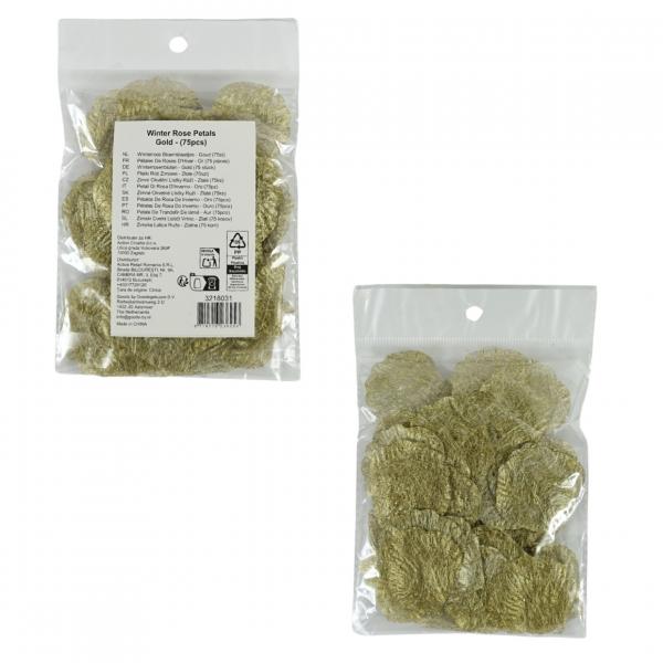 Deko Winterrosenblätter 5,5 cm 75 Stück 3fach sortiert