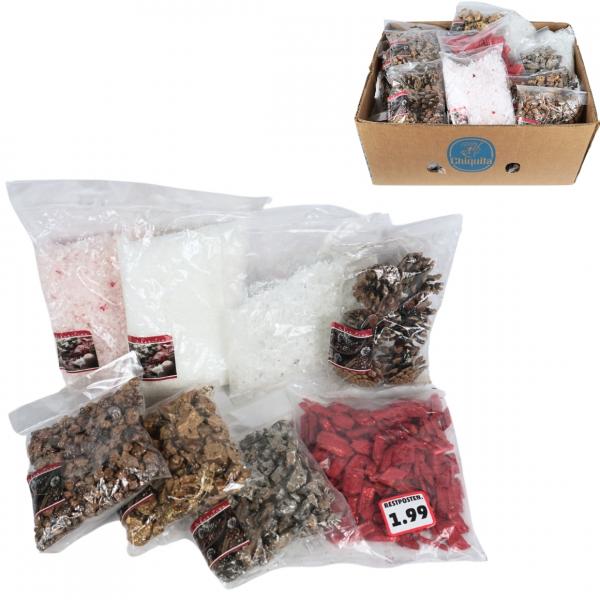 Dekorationsmaterial sortiert