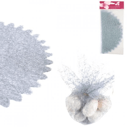 Gift wrap tulle gray 24 cm 6 pieces