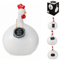 J-Line image Chicken Chalkboard 11 cm 4 assorted