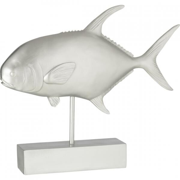 J-Line Statue auf Sockel Tropical Fish silber 51,5 cm
