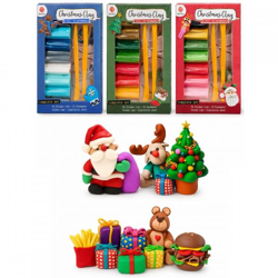 Clay play set Christmas 13-piece 3 assorted