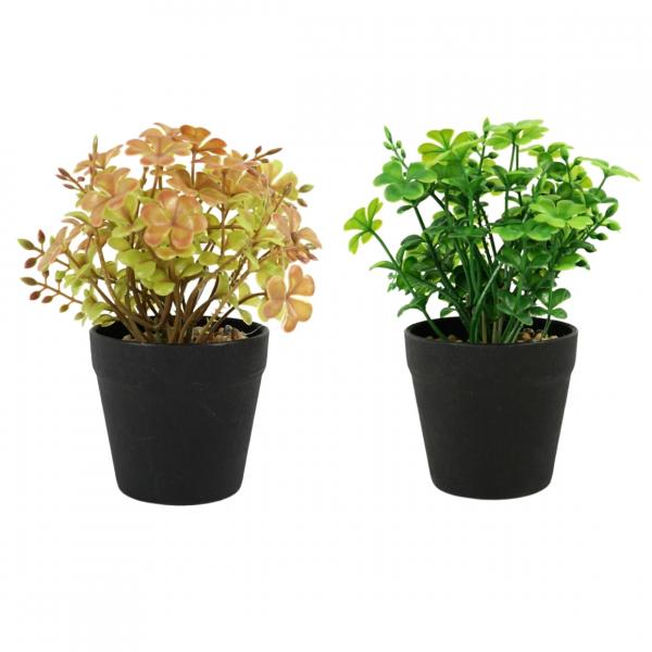 Künstliche Pflanze Klee im Topf 18 cm 2 sortiert