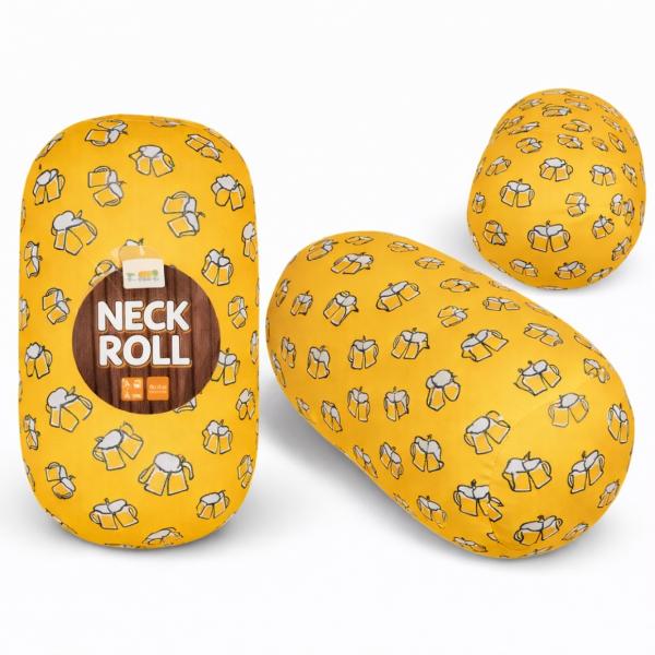 Out of the Blue Nackenkissen Rolle Cheers Bier 15 x 30 cm