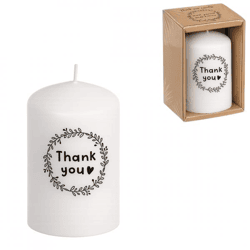 Out of the Blue stumpfe Kerze Thank You 6 x 8 cm