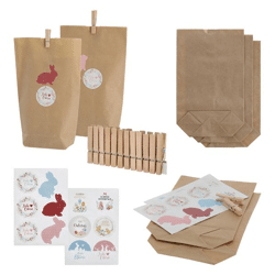 Papiertüte Ostern 12er Set inkl. 12 Sticker 