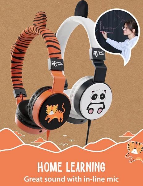 Planet Buddies Tiger Furry Wired Headphones V2