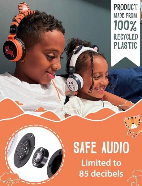 Planet Buddies Tiger Furry Wired Headphones V2