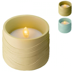 (R) Led candle with flame effect solar 10 x 8 cm 3 assorted