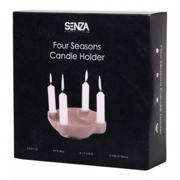 SENZA Kerzenständer Four Seasons Keramik braun 18 cm