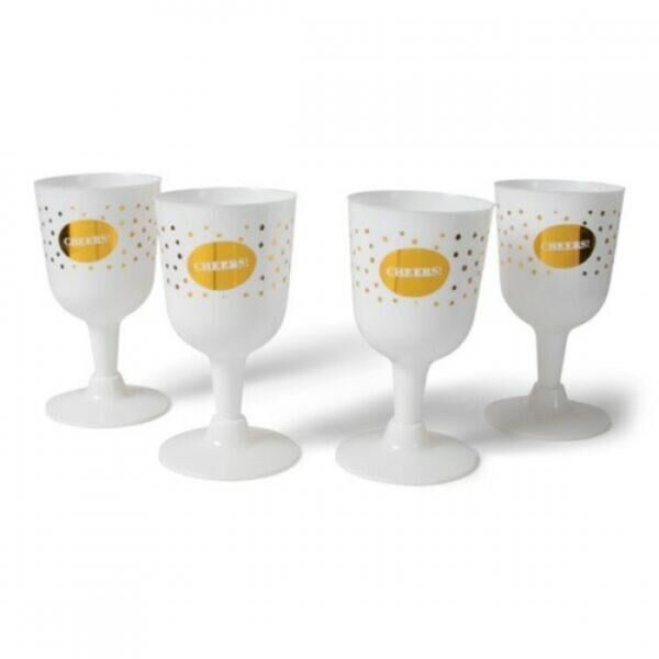 Senza Weingläser weiß/gold 140 ml 4 Stück