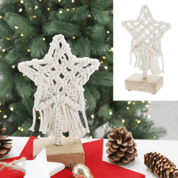 Star on foot, macramé, small, approx. 22cmH