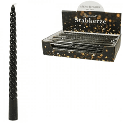 Stern Fabrik dinner candle twist black 2.2 x 25 cm
