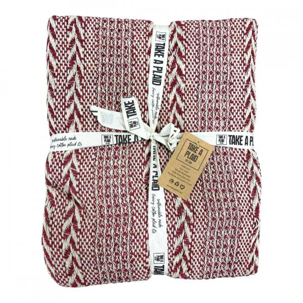 Take a Plaid 23 recycelte Baumwolle bordeaux 125 x 150 cm
